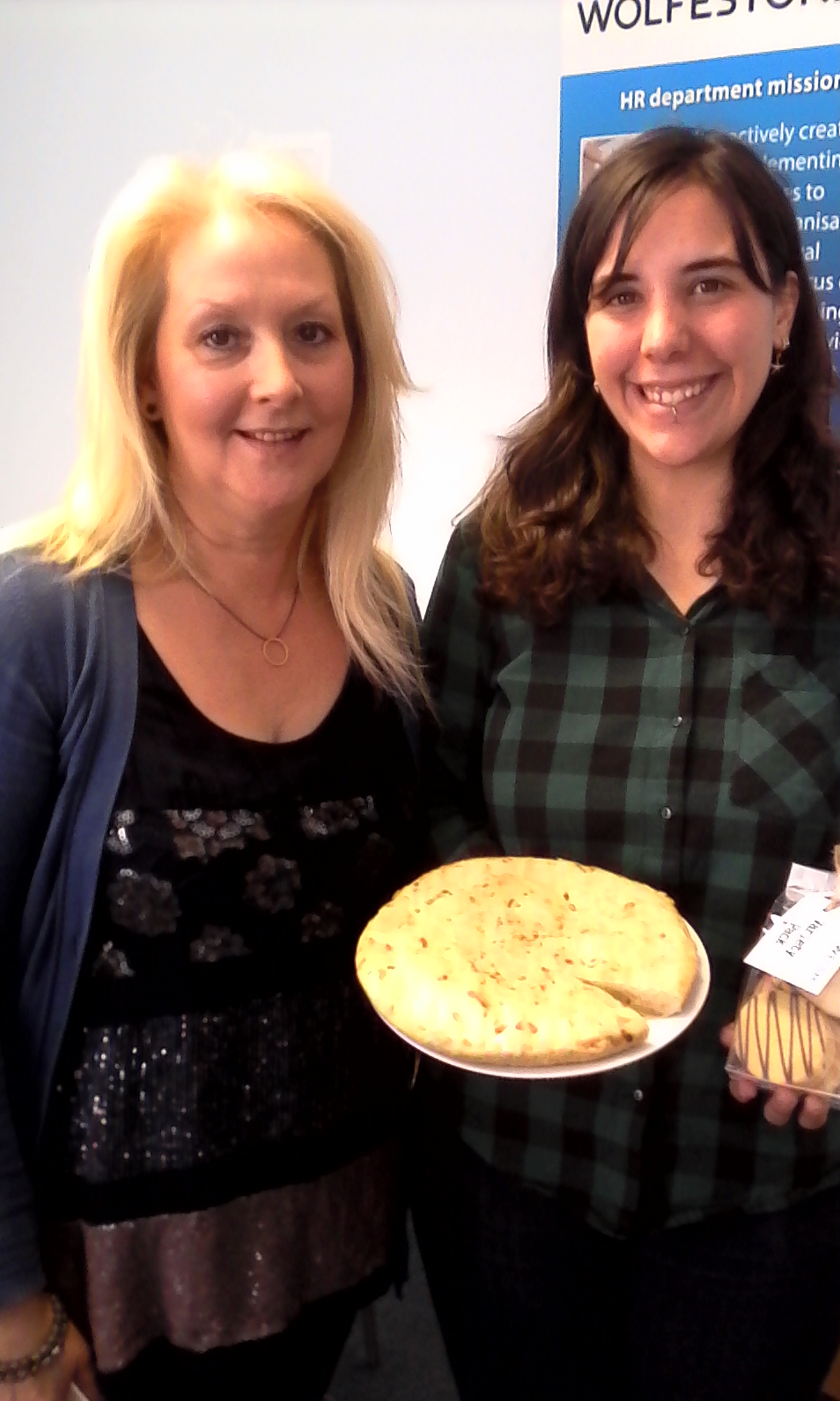 Andrea holding a spanish omelette