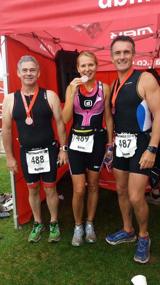 Anna Bastek completing the half-Ironman in the Cotswold