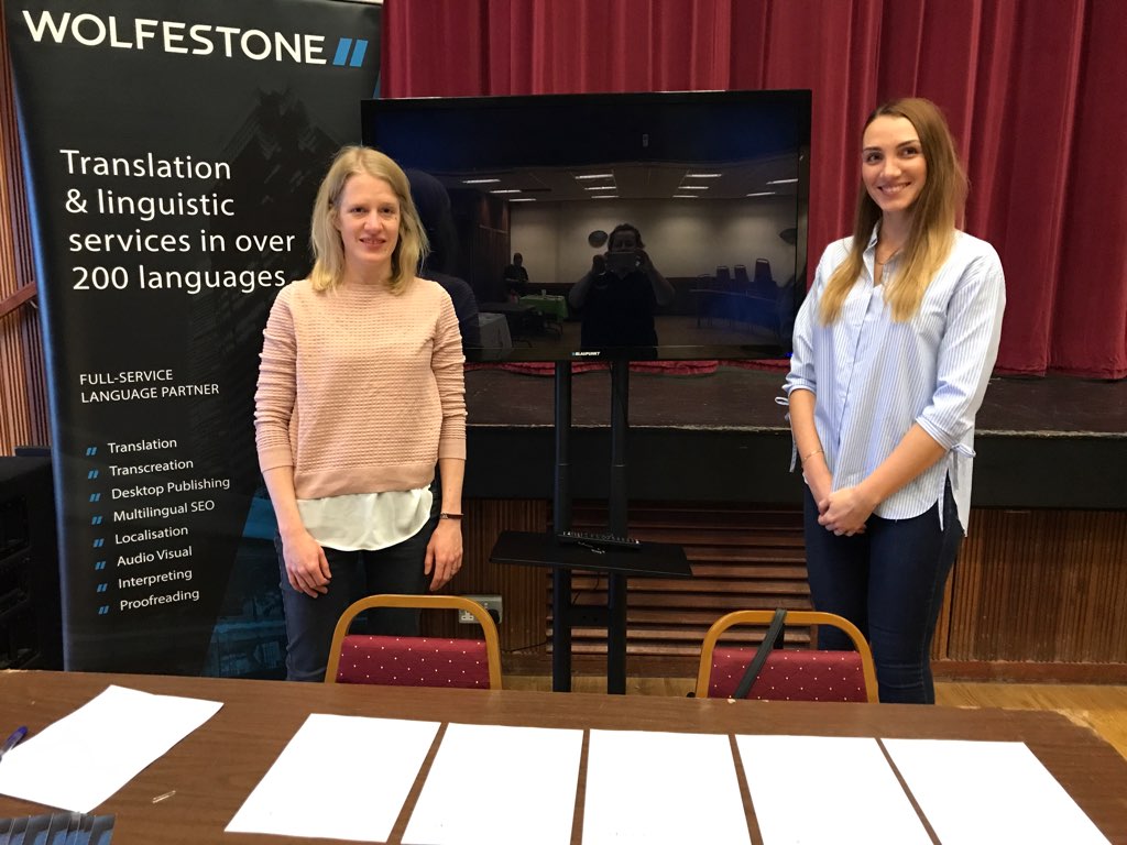 Wolfestone's Linda and Magdalena attend Penyrheol Comprehensive School's Careers Fair.