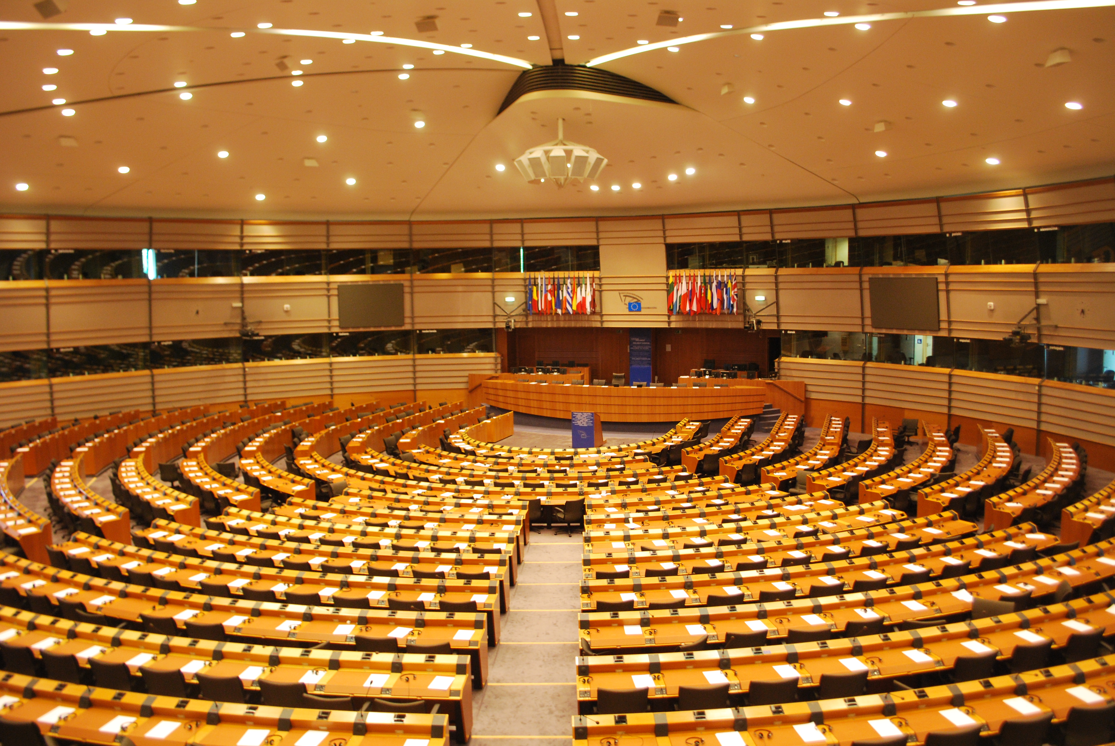 Image of European Parliament: where bilingualism frequently features.