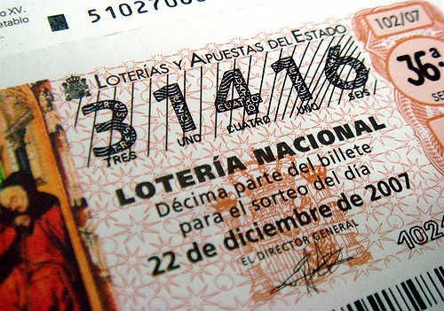 Ticket from the Spanish lottery.