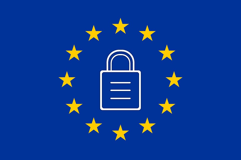 Image of European Union with a lock in the middle, depicting the EU's new GDPR policies.