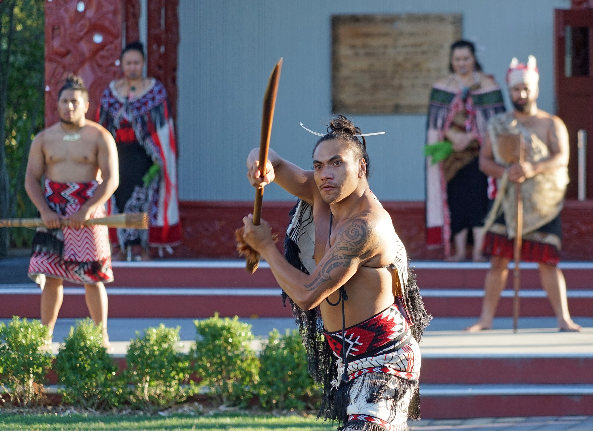 A Maori man performs during a traditional ceremony in New Zealand.