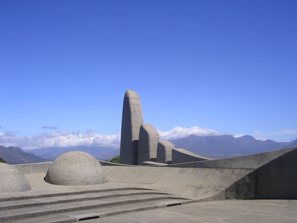 A monument to the Afrikaans language in Western Cape province, South Africa.