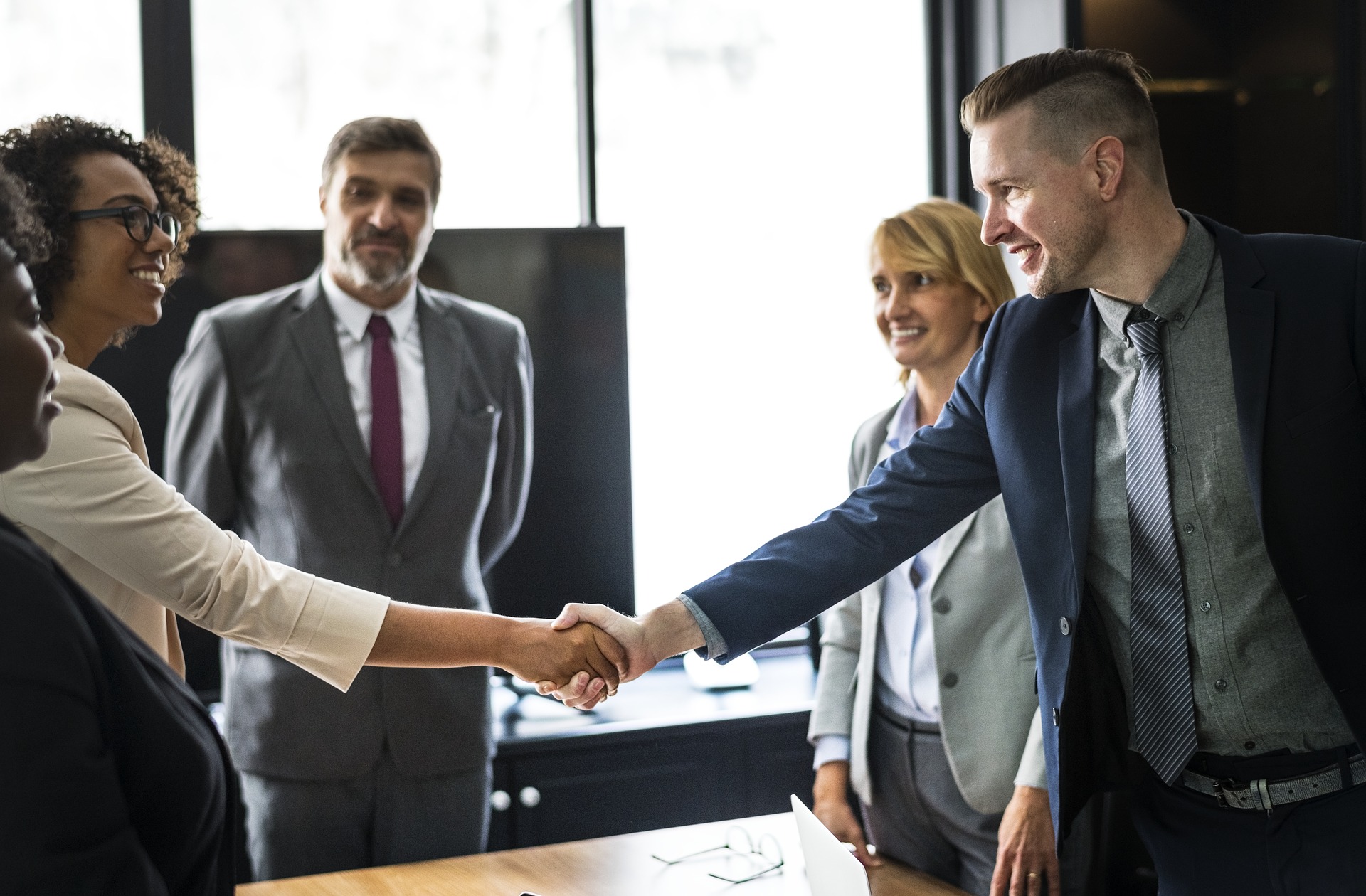 Business meeting involving a professional interpreter