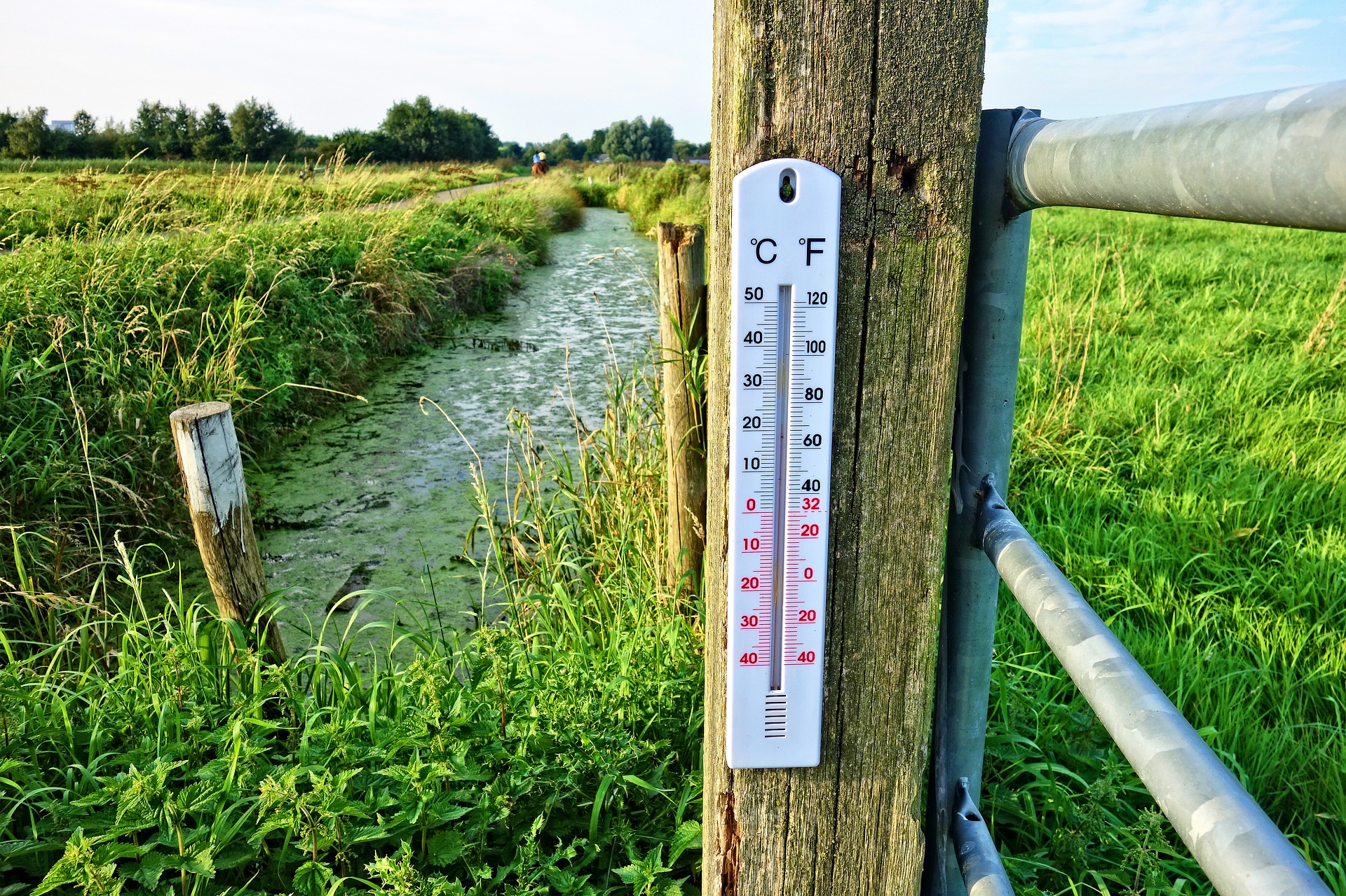 Image showing thermometer with Fahrenheit and Celsius