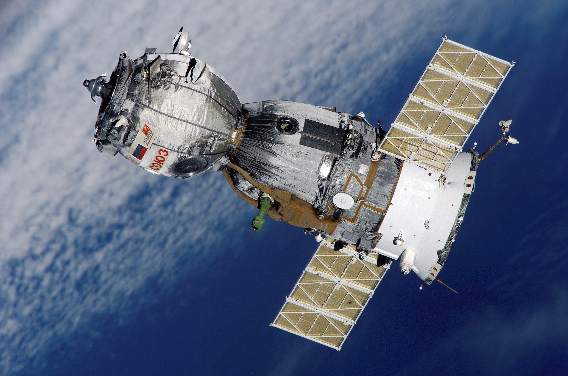 The Soyuz spacecraft which takes astronauts to the ISS