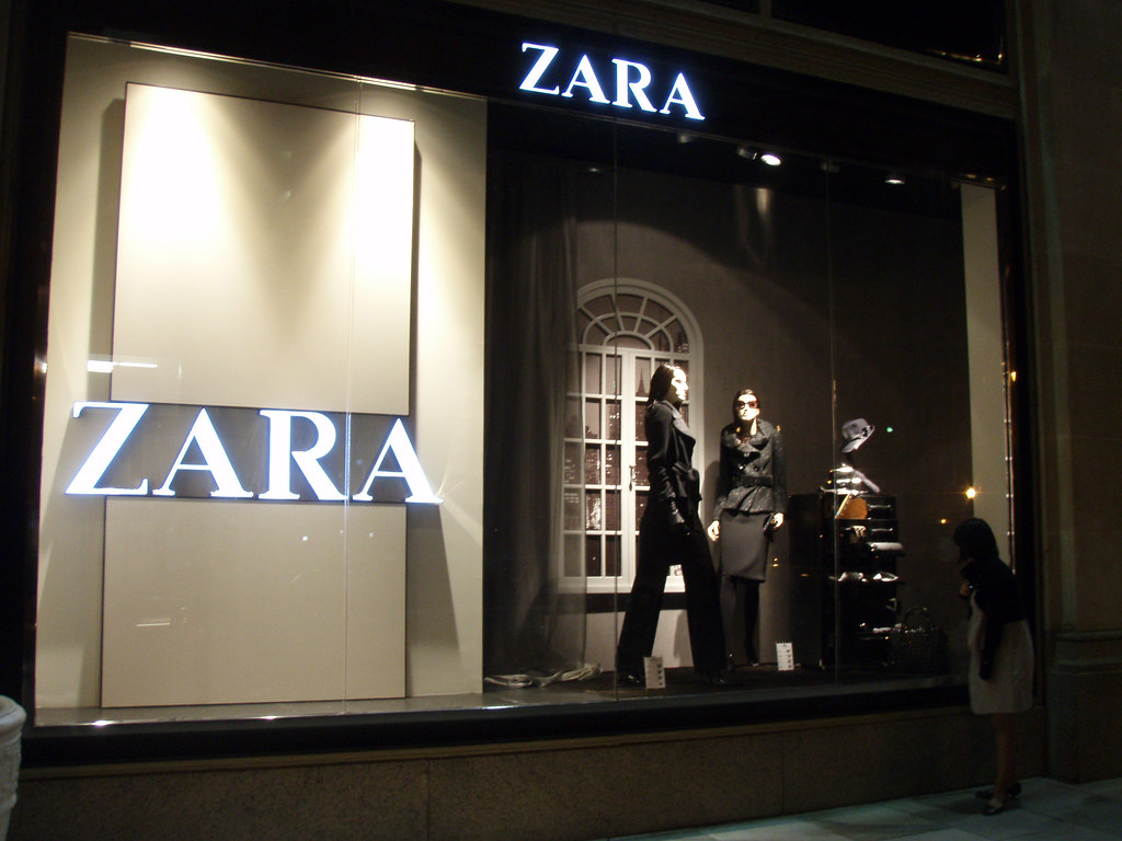 A window display for Zara, an international fashion brand