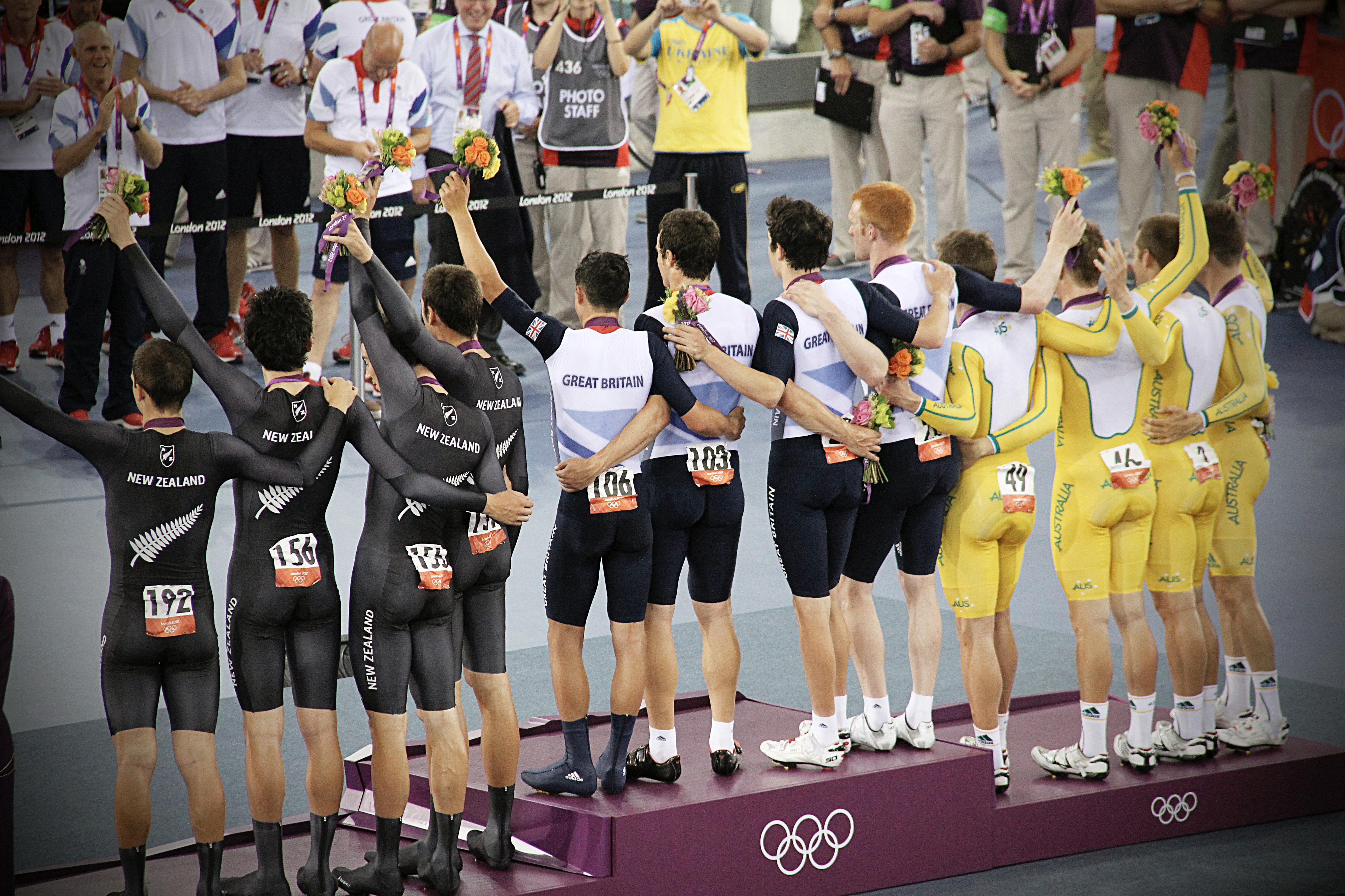 An image of sports winners standng on a podium. We believe that if you website translation for your food and drink exports, you can get 'first place' ahead of your competition.