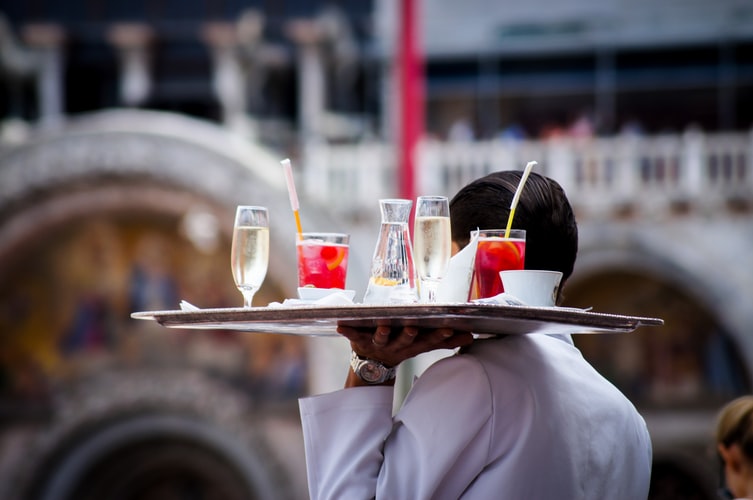 Waiter with beverages